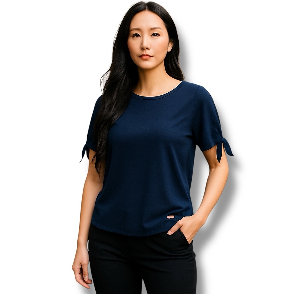 Michael Michael Kors Women’s Flutter Sleeve Blouse Office Siren Normcore Navy S